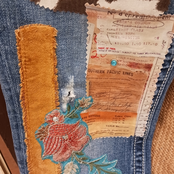 Boho Hippie Repurposed Jeans. - Picture 8 of 16